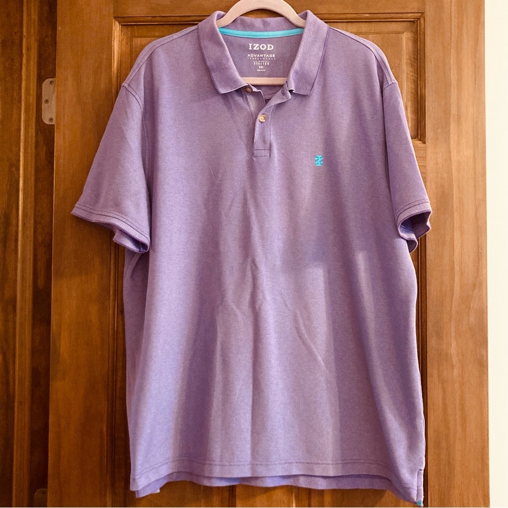 IZOD Advantage Performance Natural Stretch Purple SS Mens Polo XXL
